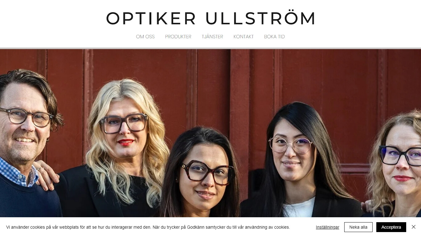 Optiker i Jönköping bild på hemsidan.
