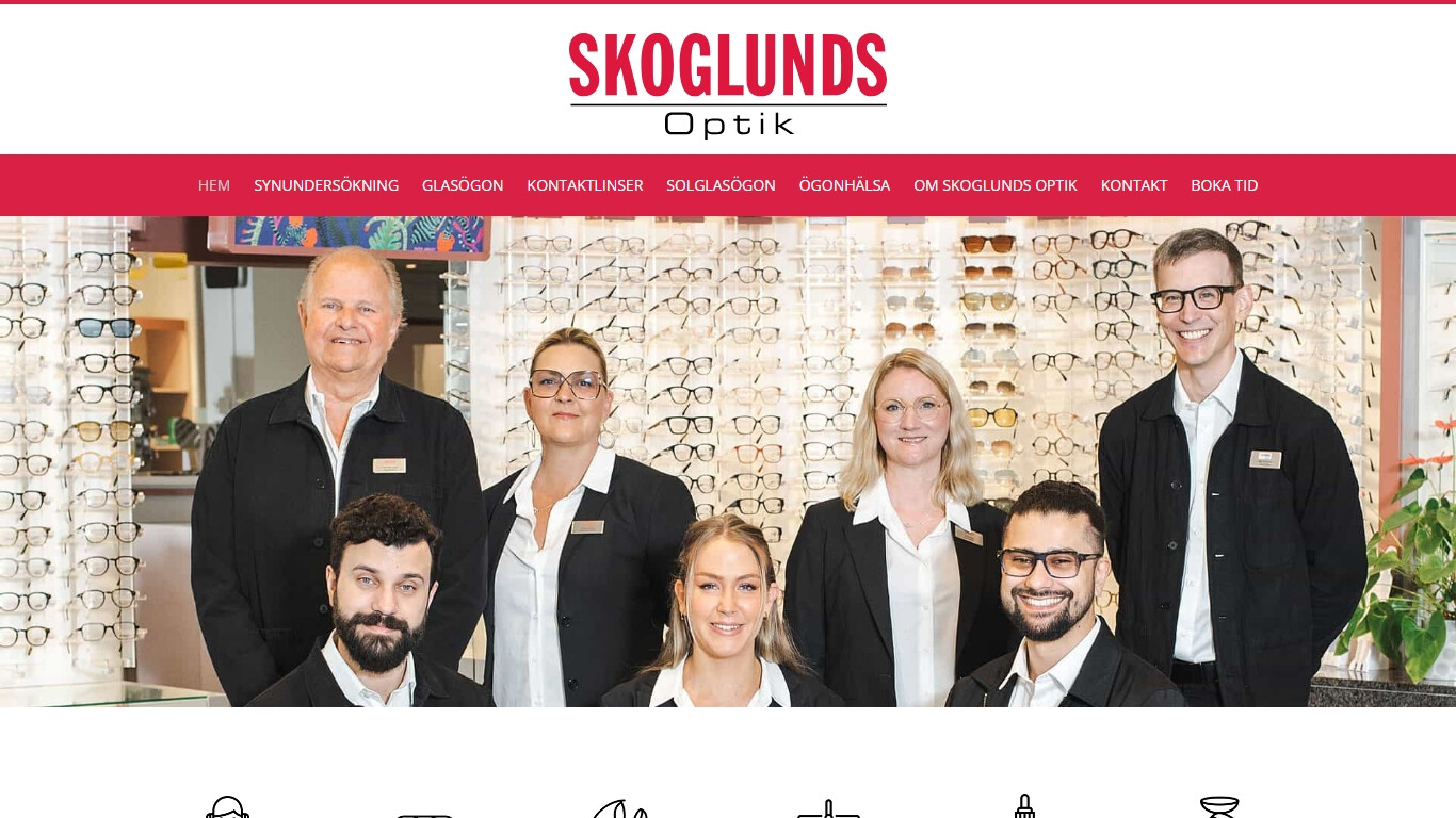 Optiker i Enköping bild på hemsidan.